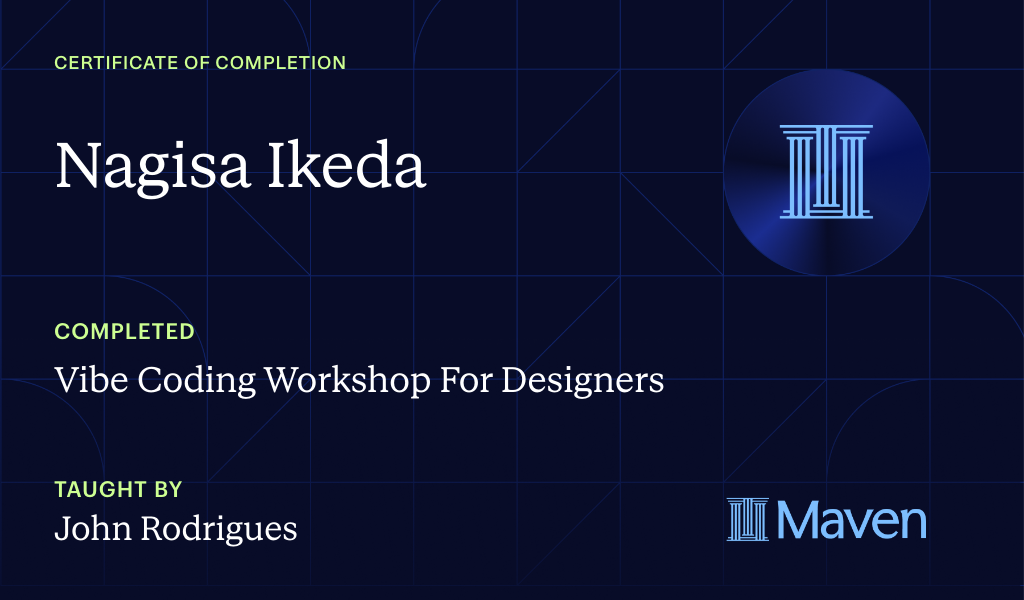 Certificate for Claude Design & Code Workshop