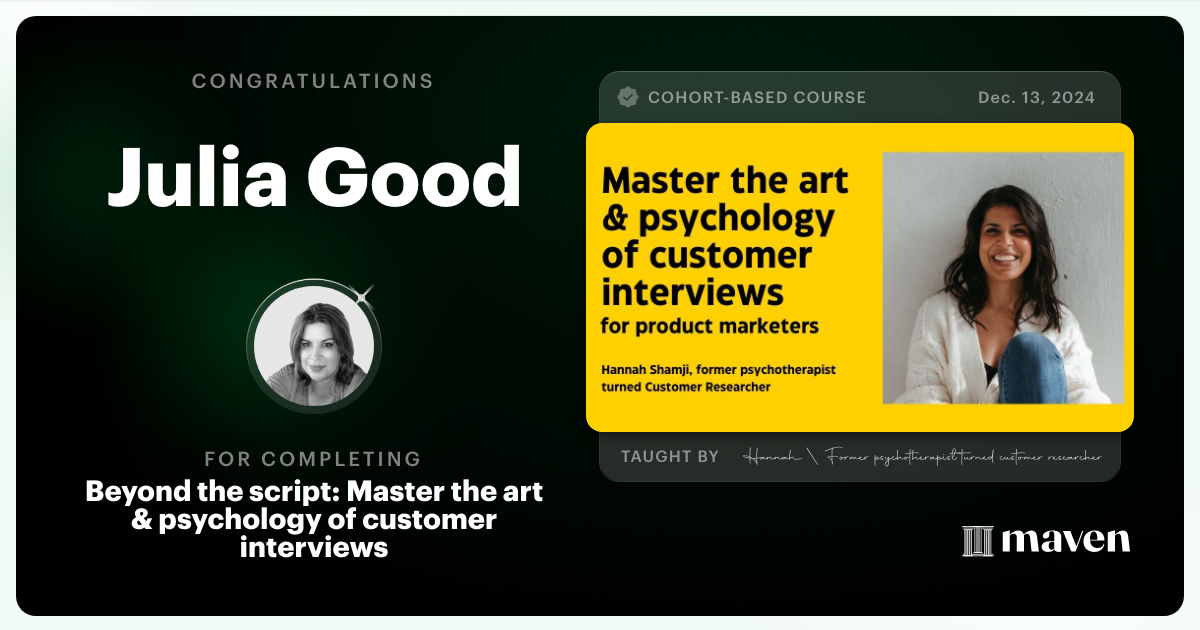 Certificate of Completion for How to get inside your customers' heads