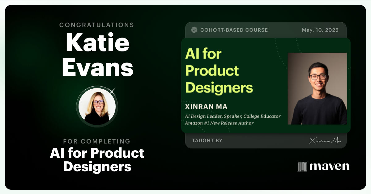 Certificate of Completion for AI for Product Designers