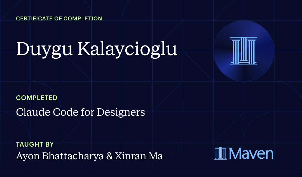 Certificate for Claude Code for Designers