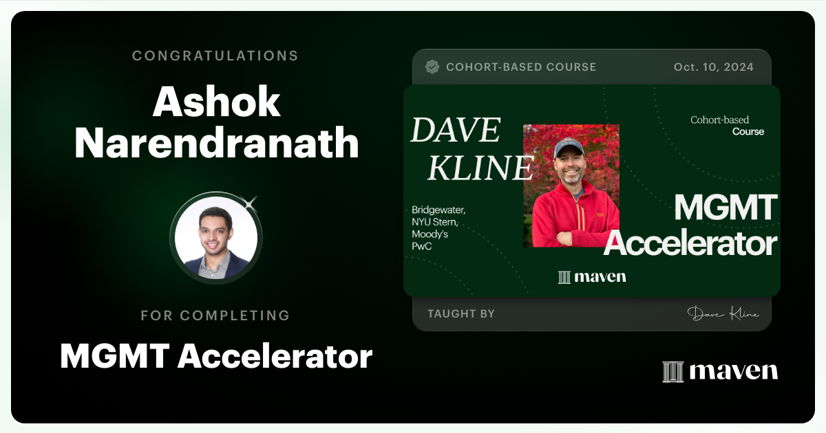 Certificate of Completion for MGMT Accelerator: AI-Enhanced Leadership