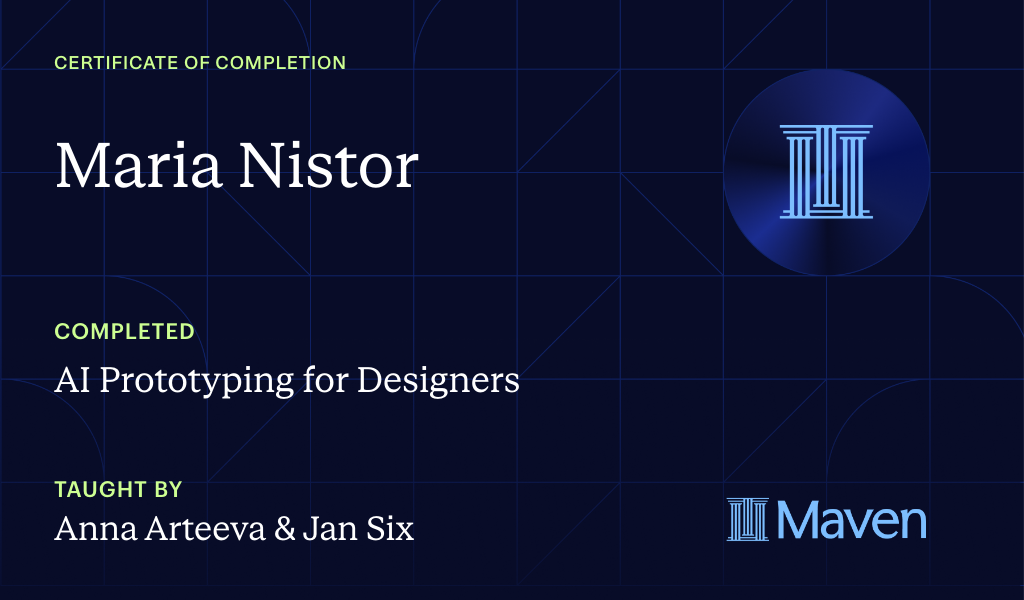 Certificate for AI Prototyping for Designers