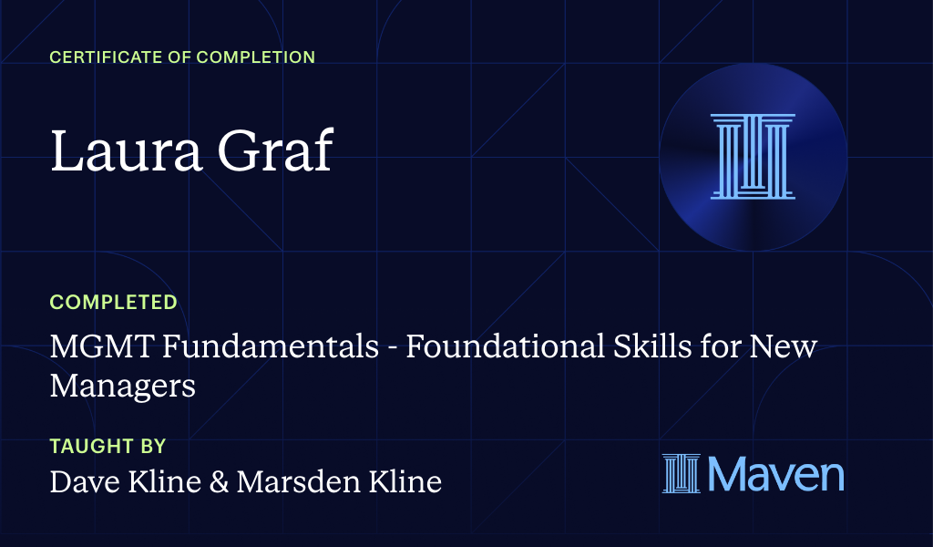Certificate for MGMT Fundamentals: AI-Powered Leadership Skills for New Managers