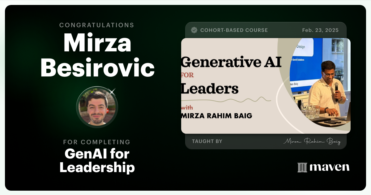 Certificate of Completion for GenAI for Leadership