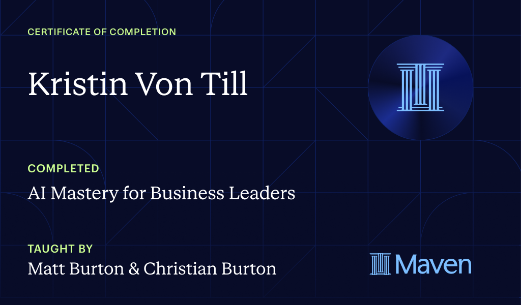 Certificate for AI Mastery for Business Leaders