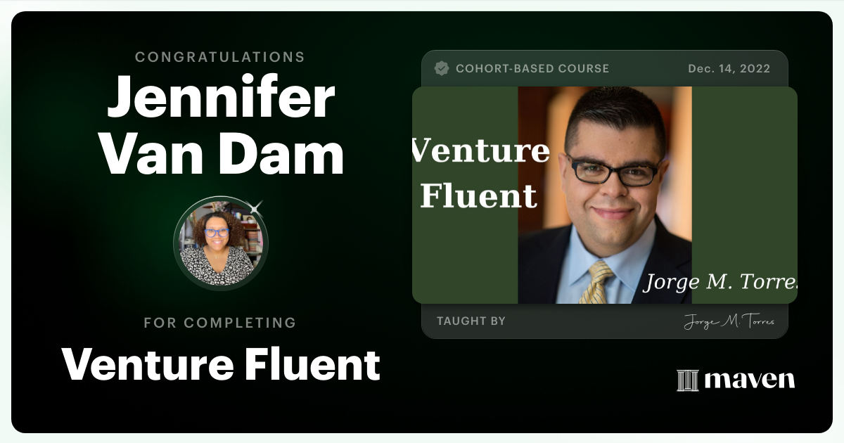 Certificate of Completion for Venture Fluent
