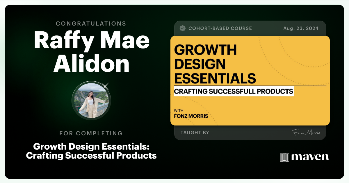 Certificate of Completion for Growth Design Essentials: Crafting Successful Products