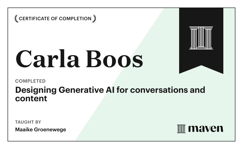 Certificate for Designing Generative AI for conversations and content