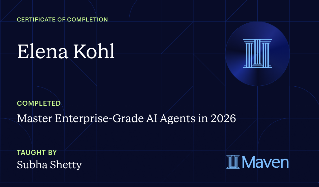 Certificate for Master Enterprise-Grade AI Agents in 2026
