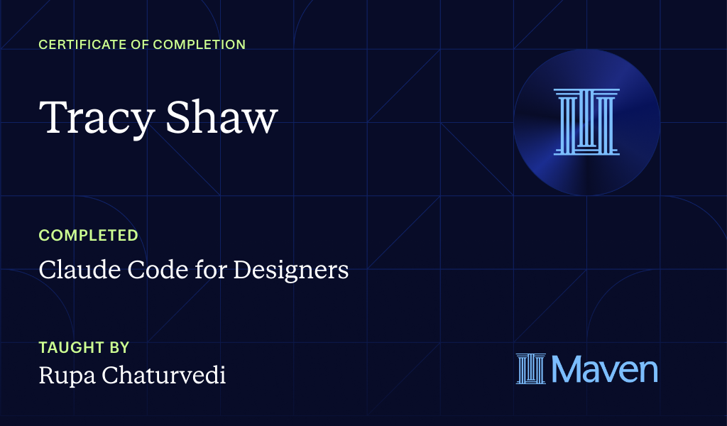 Certificate for Claude Code for Designers