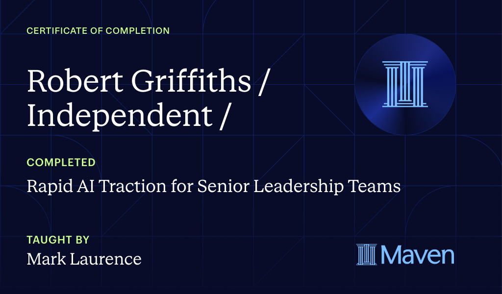 Certificate for Rapid AI Traction for Senior Leadership Teams