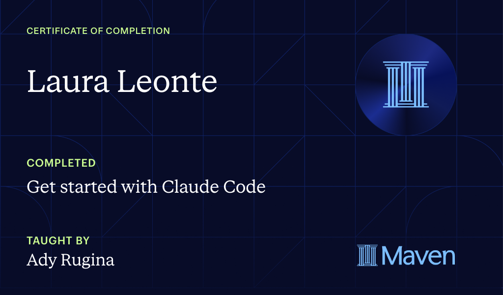 Certificate for Get started with Claude Code