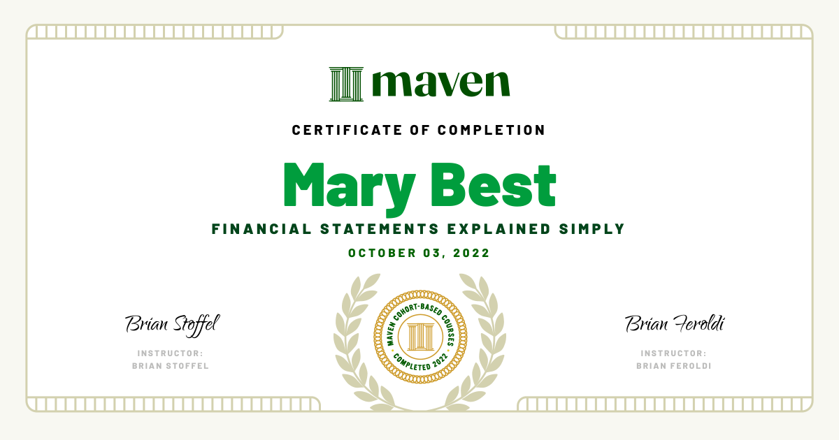 Certificate of Completion for Financial Statements Explained Simply