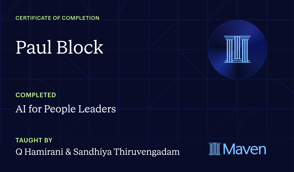 Certificate for AI for People Leaders