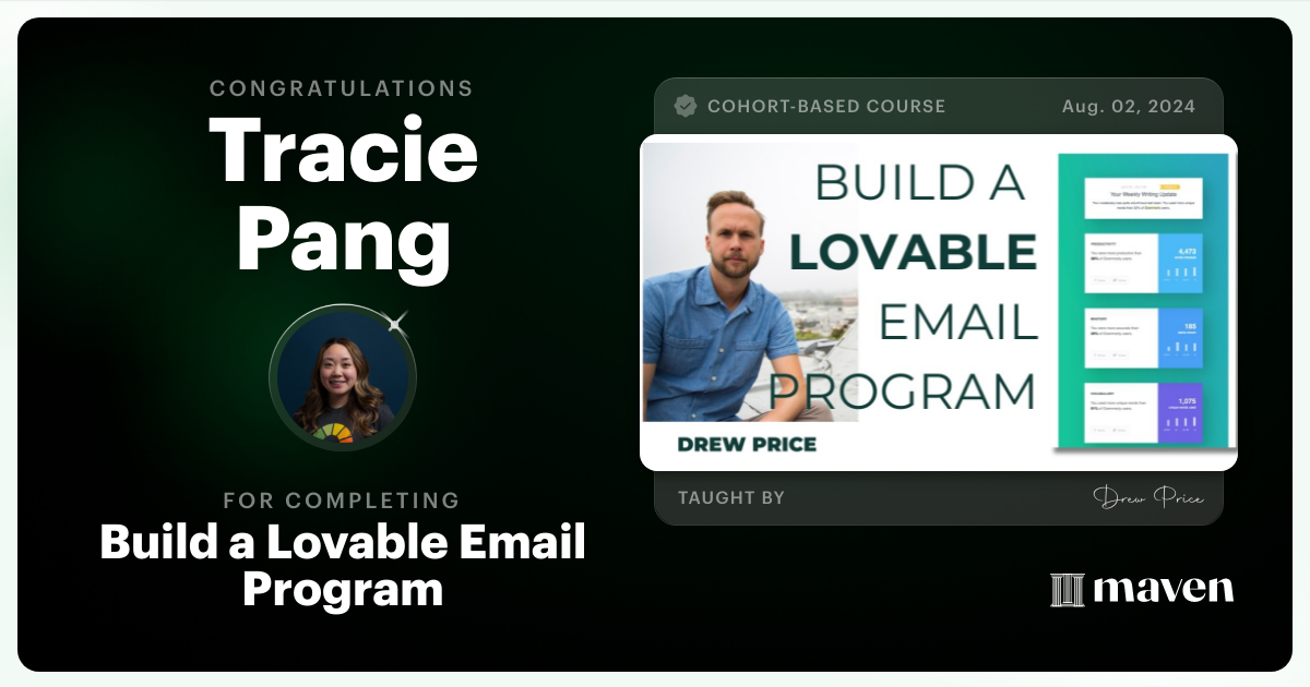 Certificate of Completion for Build a Lovable Email Program