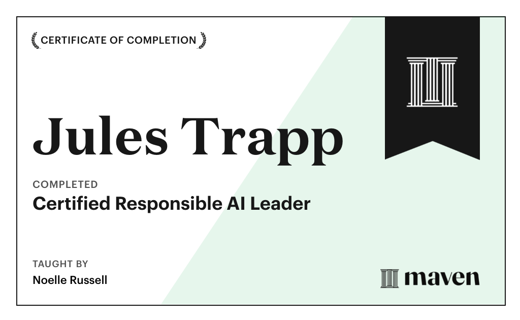 Certificate for Certified Responsible AI Leader