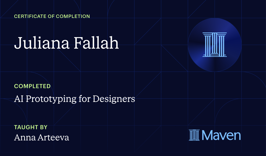 Certificate for AI prototyping for designers