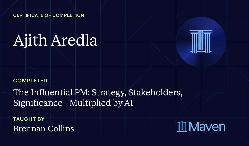 Certificate for The Influential PM: Strategy, Stakeholders, Significance