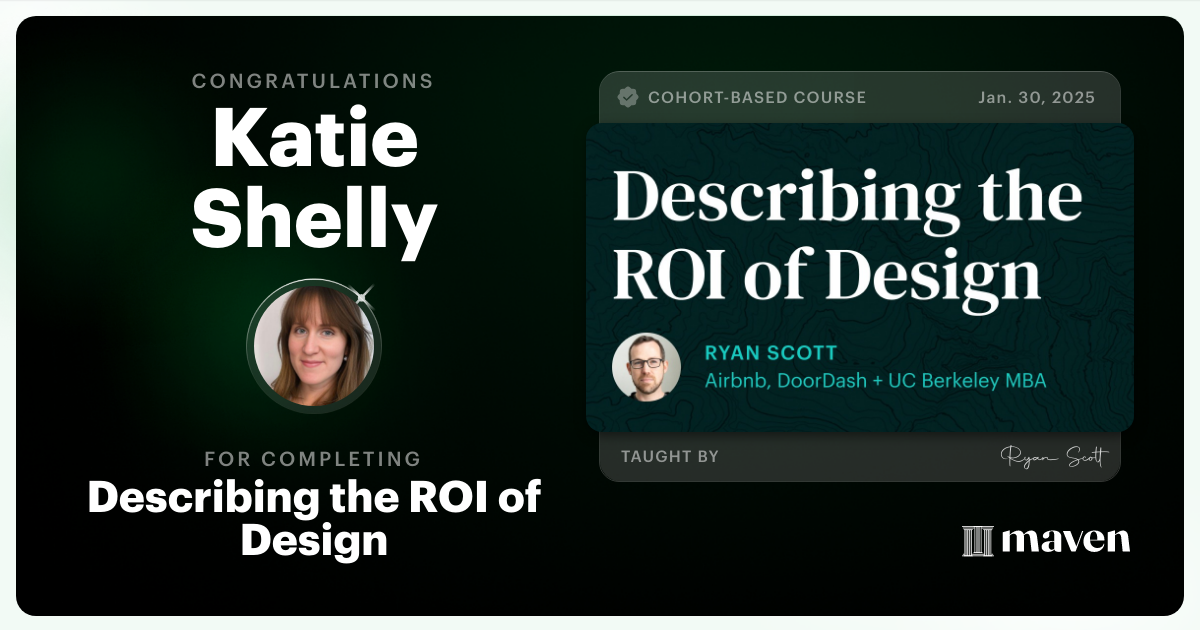 Certificate of Completion for Describing the ROI of Design