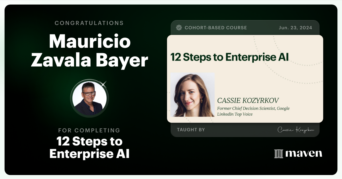 Certificate of Completion for Developing Your AI Strategy: A Framework for Leadership