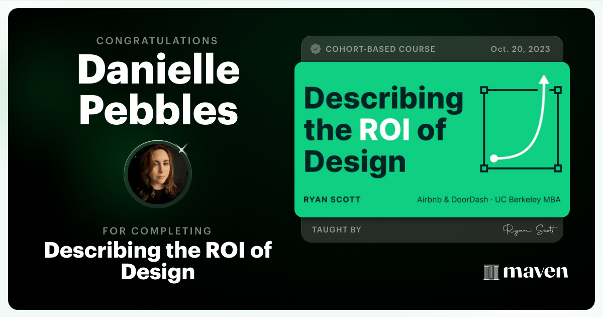 Certificate of Completion for Describing the ROI of Design