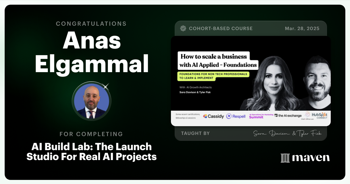 Certificate of Completion for Master Market-Ready Agentic AI Workflows: Step-by-Step, No Code Required