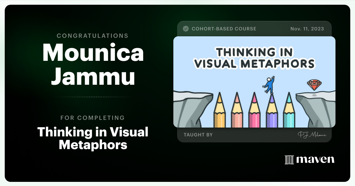 Certificate of Completion for Thinking in Visual Metaphors