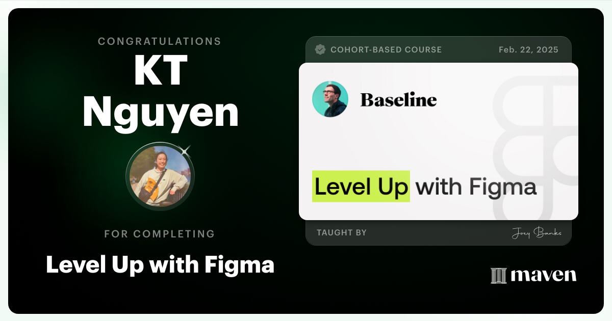 Certificate of Completion for Level Up with Figma