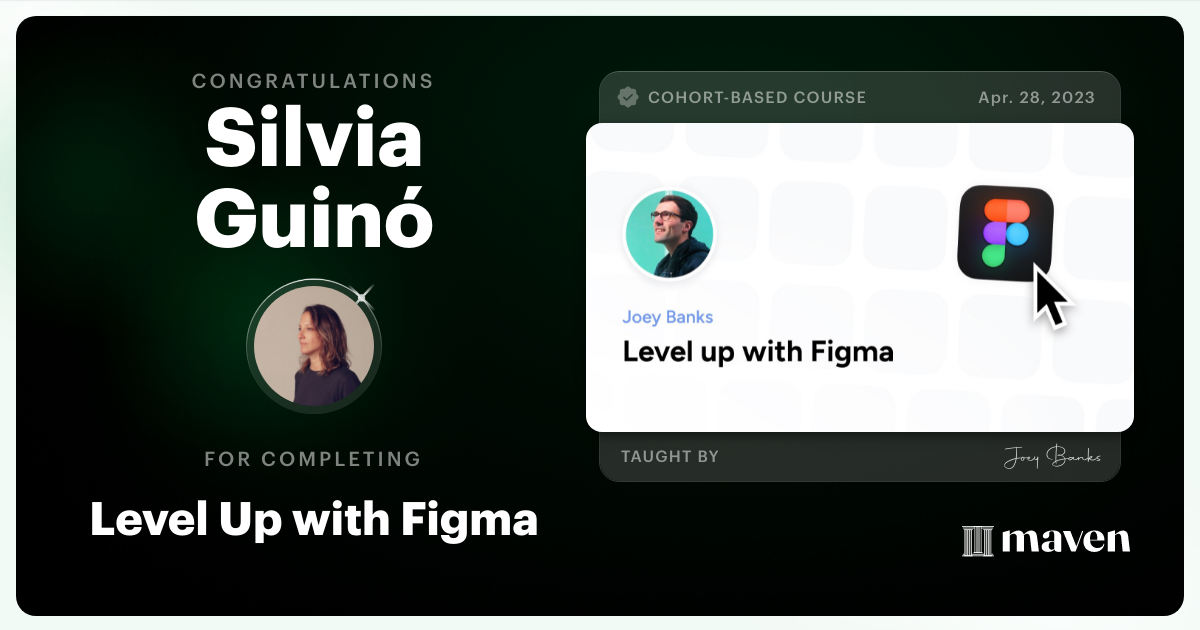 Certificate of Completion for Level Up with Figma