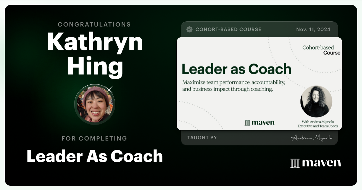 Certificate of Completion for Leader As Coach