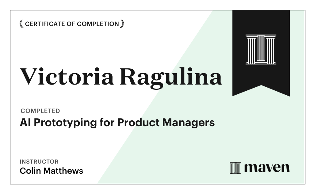 Certificate for AI Prototyping for Product Managers
