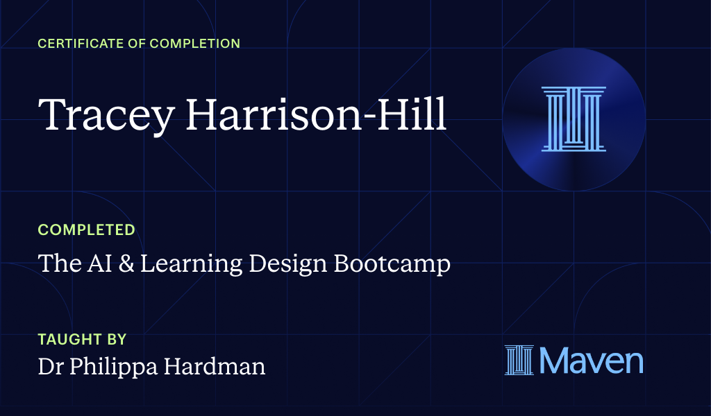 Certificate for The AI Bootcamp for L&D