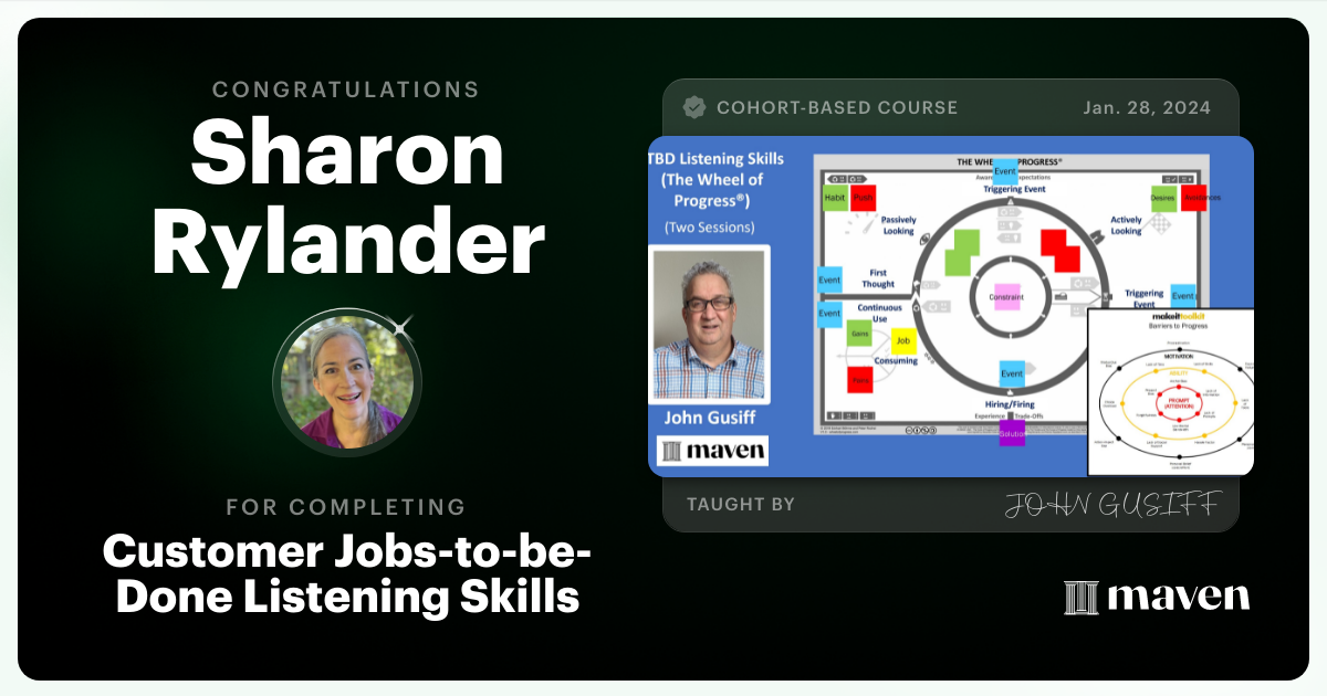 Certificate of Completion for Customer Jobs-to-be-Done Fundamentals