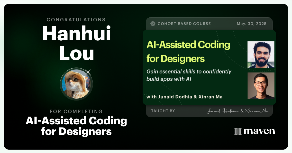 Certificate of Completion for AI-Assisted App Development