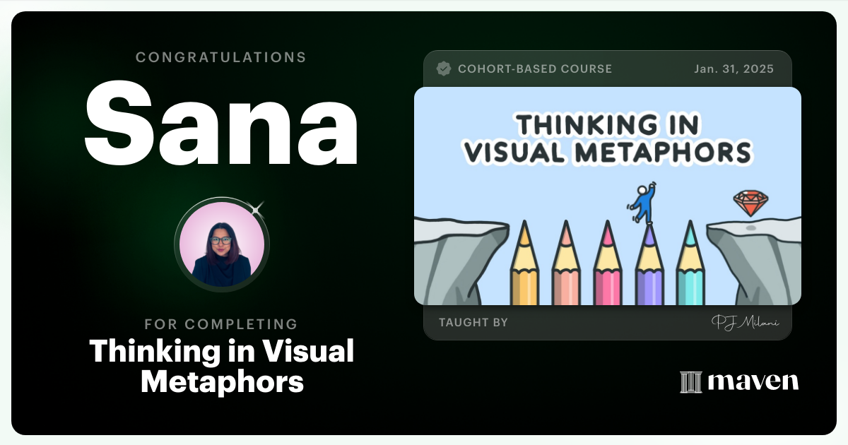 Certificate of Completion for Thinking in Visual Metaphors