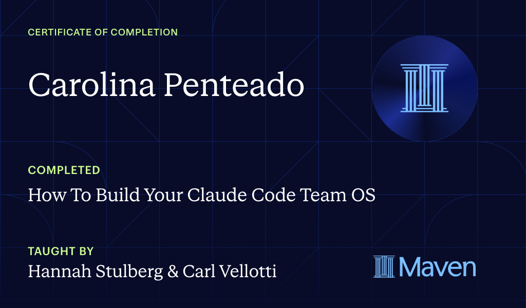 Certificate for How To Build Your Claude Code Team OS