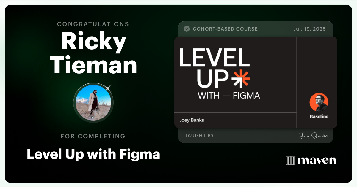 Certificate of Completion for Level Up with Figma
