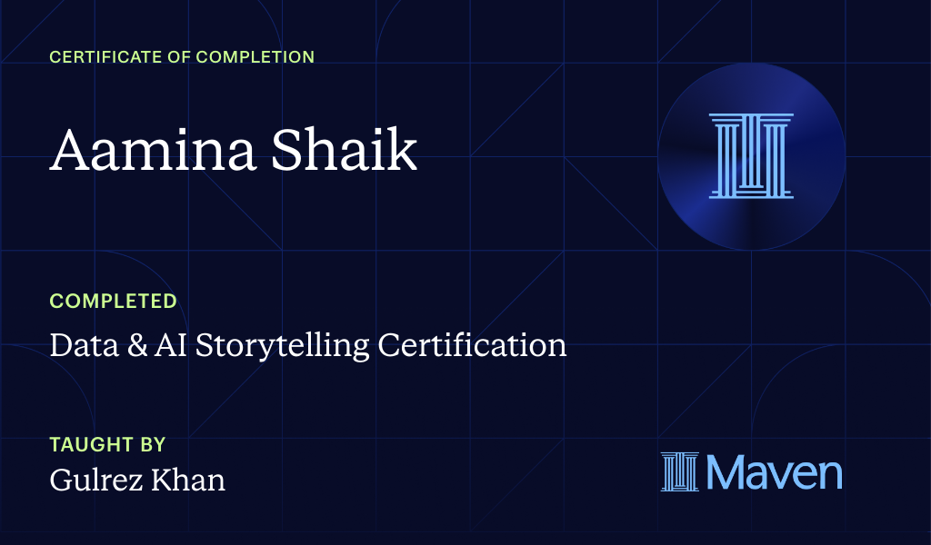 Certificate for Data & AI Storytelling Certification