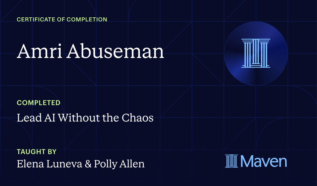 Certificate for Lead AI Without the Chaos
