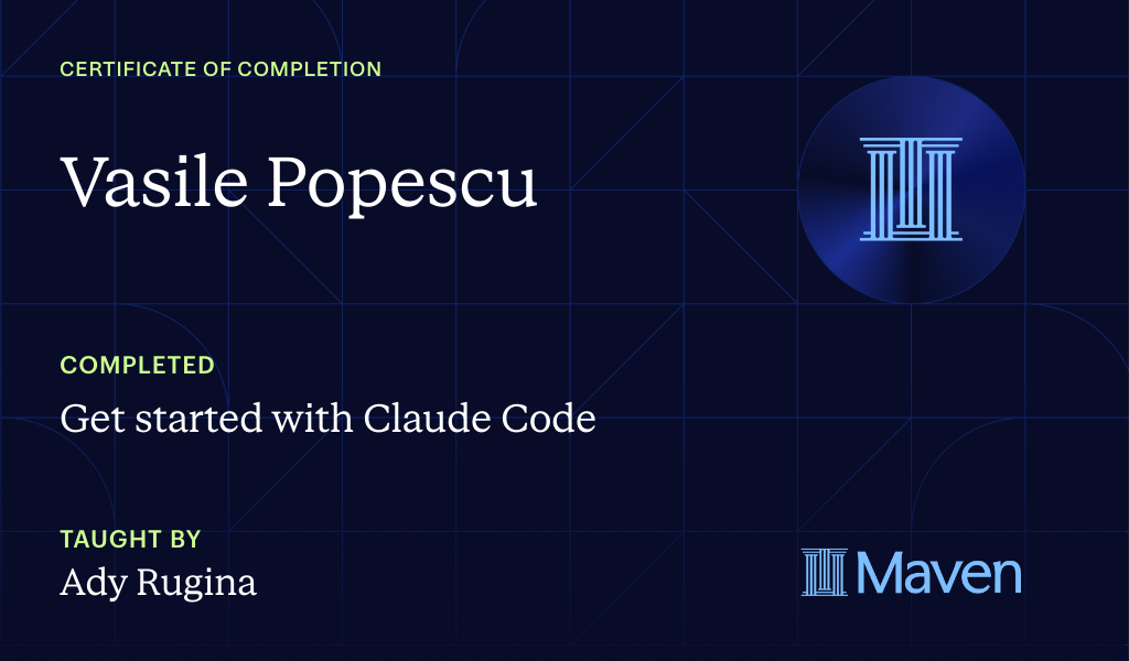 Certificate for Get started with Claude Code