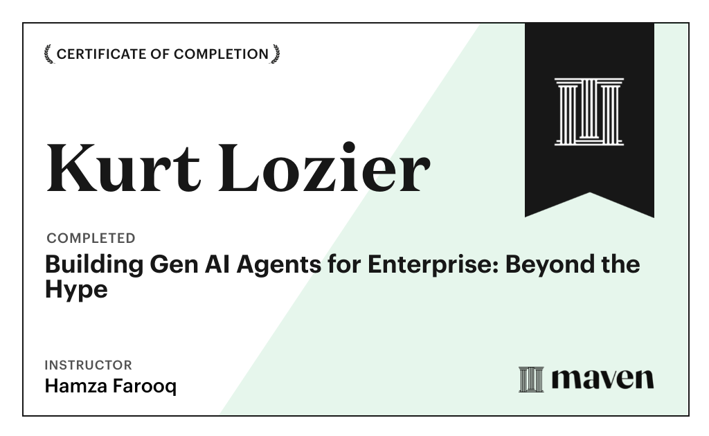 Certificate for Agentic AI for Product Managers
