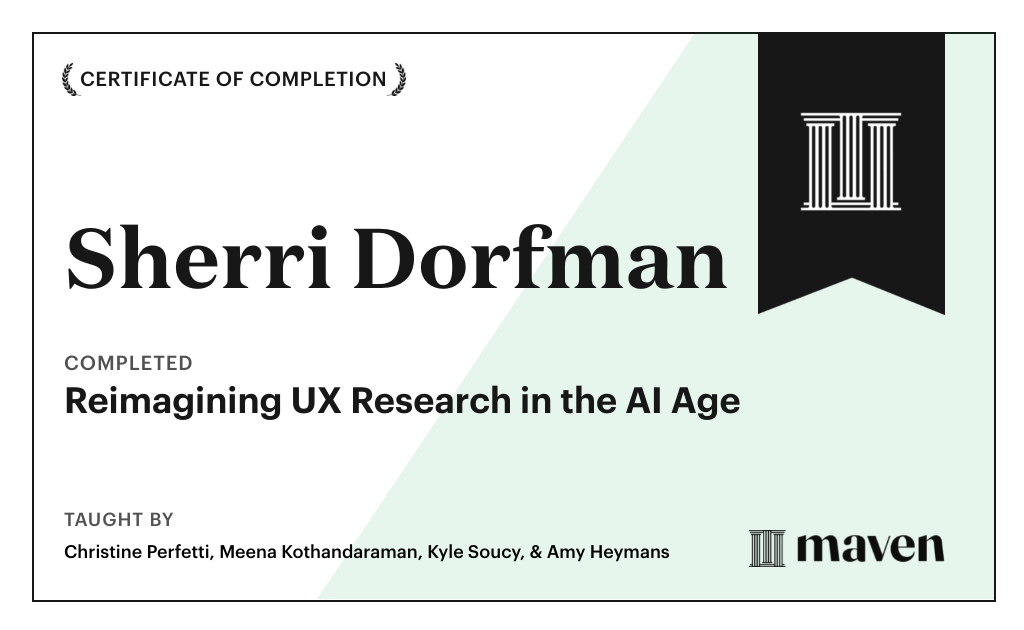 Certificate for Reimagining UX Research in the AI Age