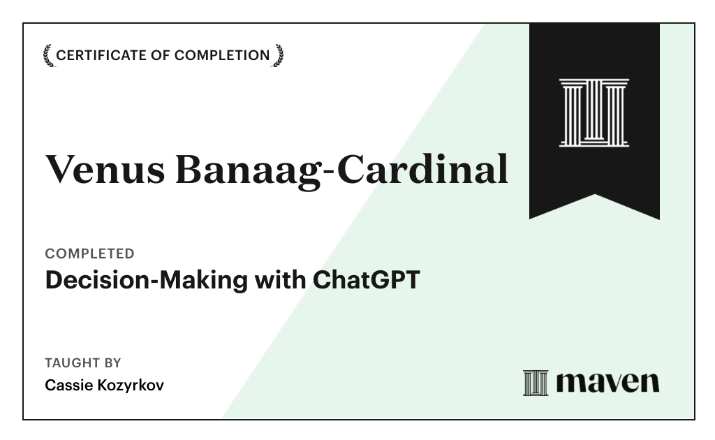 Certificate for Decision-Making with ChatGPT