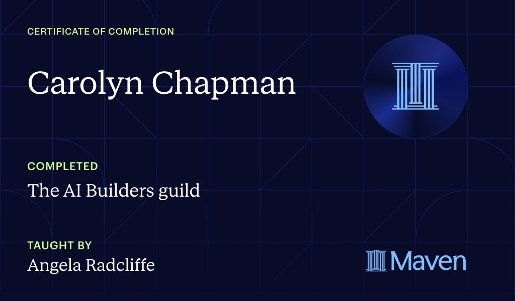Certificate for The AI Builders guild