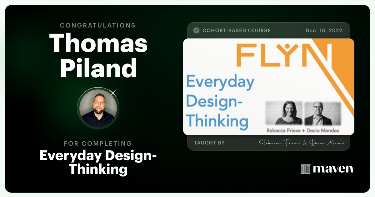 Certificate of Completion for Everyday Design-Thinking