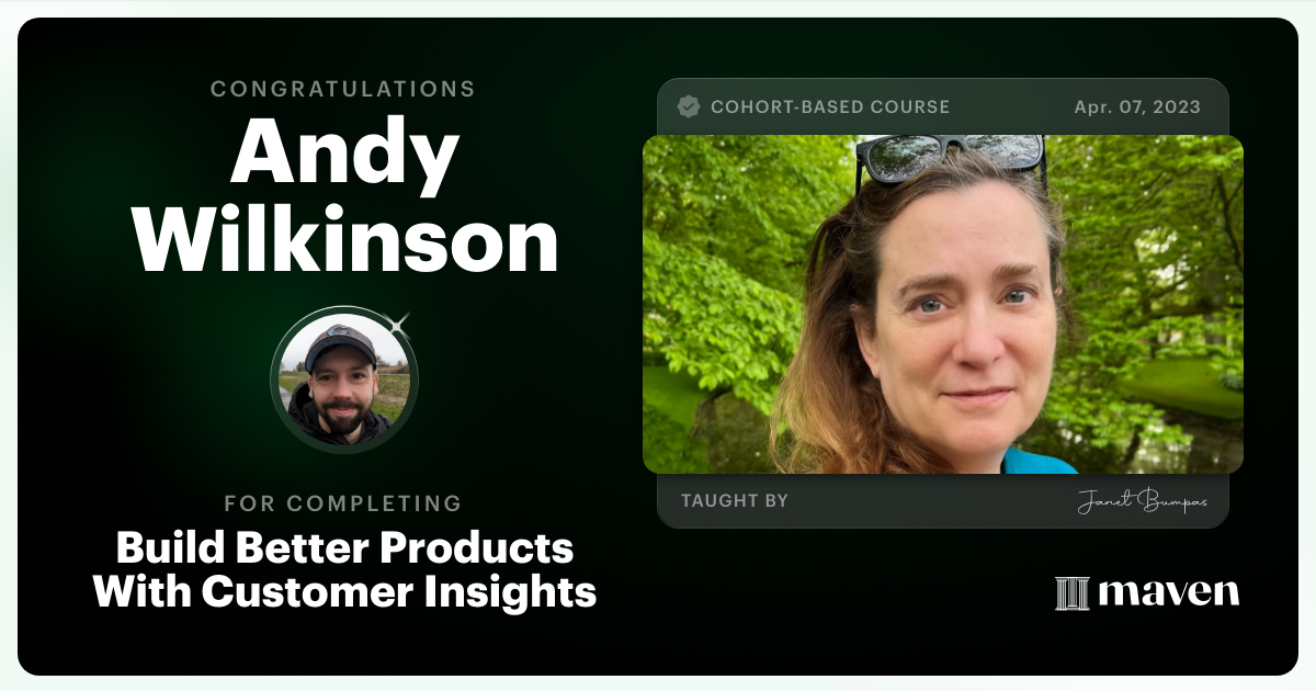 Certificate of Completion for Build Better Products With Customer Insights