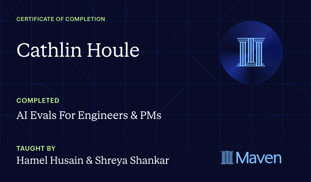 Certificate for AI Evals For Engineers & PMs