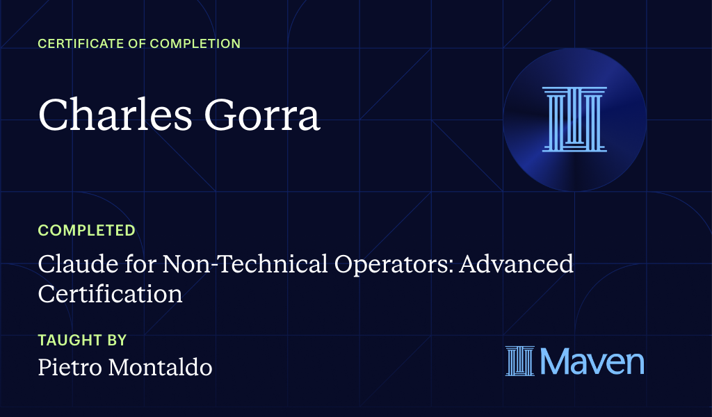 Certificate for Claude for Non-Technical Operators: Advanced Certification