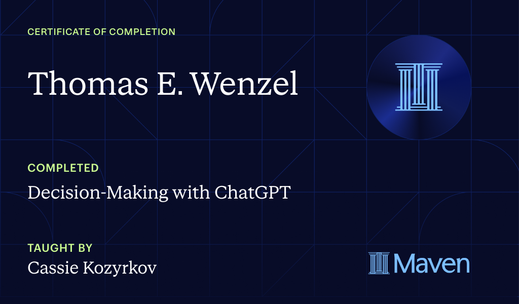 Certificate for Decision-Making with ChatGPT