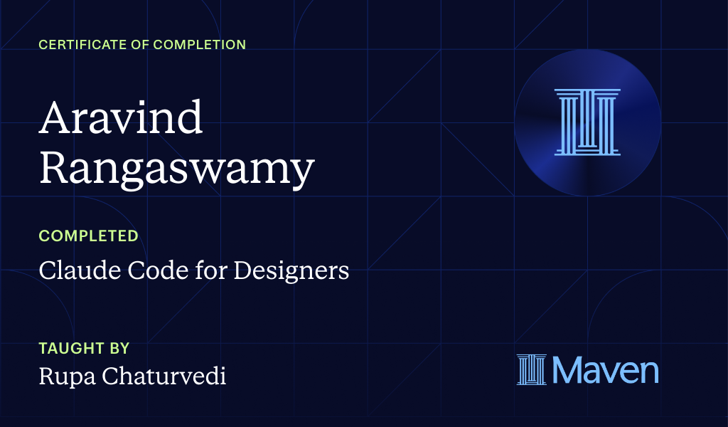 Certificate for Advanced Claude Code for Designers